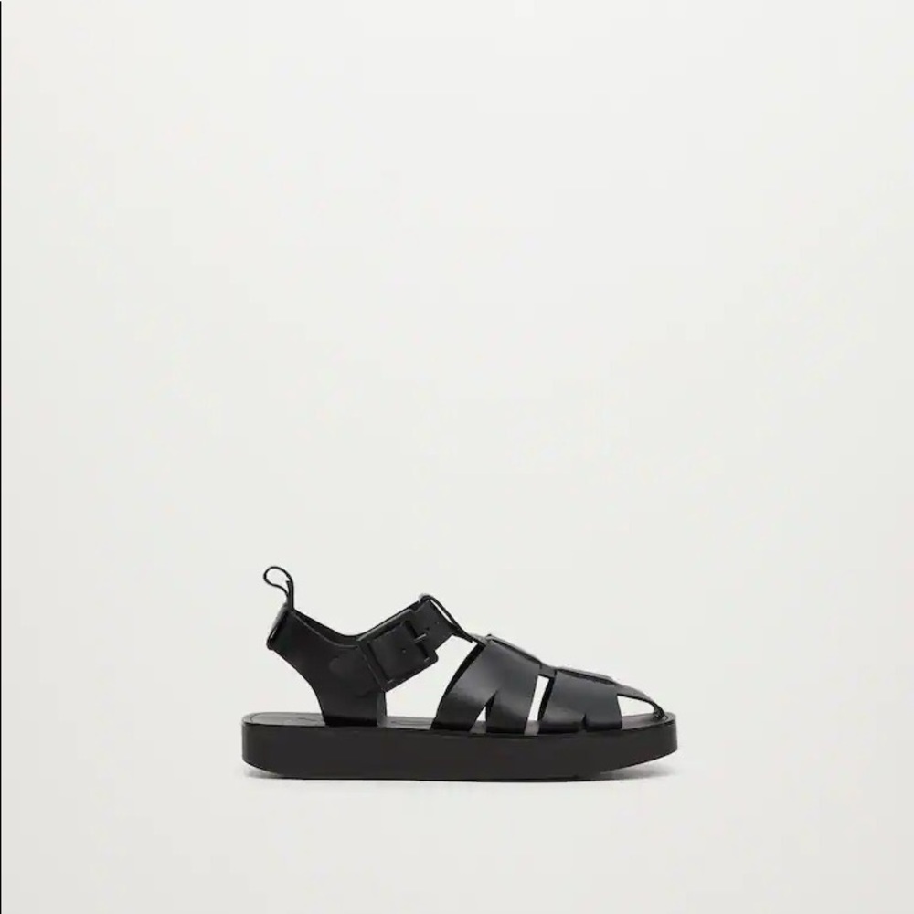 mango chunky leather fisherman sandals
